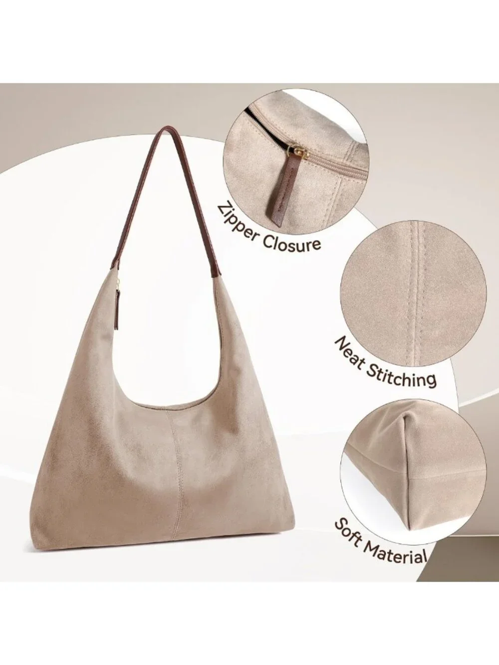 Chic Suede Shoulder Bag for Women | Slouchy Tote, Boho Crossbody & Satchel